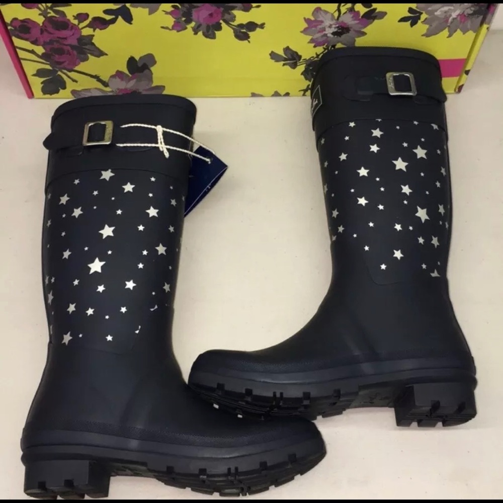 NWT- Joules WADEBRIDGE PRINTED MID-PANEL RAIN BOOT - Picture 2 of 3